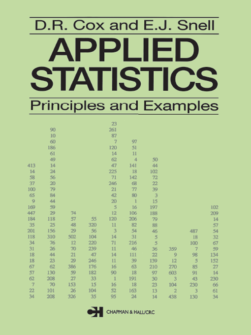 Title details for Applied Statistics--Principles and Examples by D.R. Cox - Available